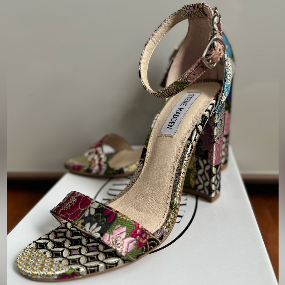 STEVE MADDEN Carrson Bright Multi Color Block Heel